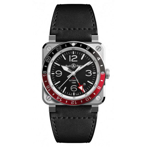 Photo montrant l'intégralité de la montre MONTRE BELL & ROSS BR-03 GMT Black