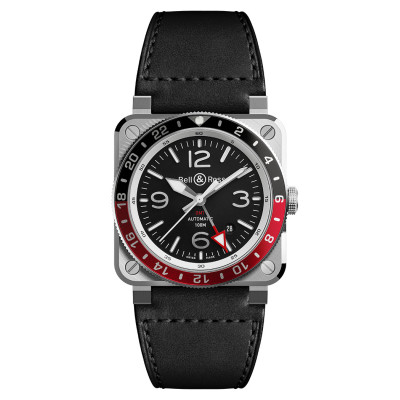 Photo montrant l'intégralité de la montre MONTRE BELL & ROSS BR-03 GMT Black