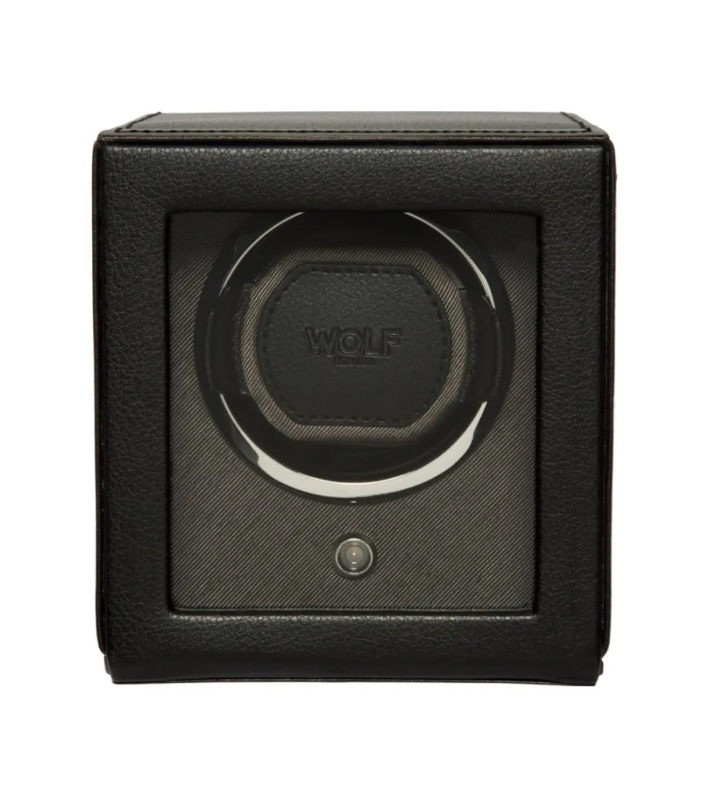 WOLF REMONTOIR POUR MONTRE AUTOMATIQUE CUIR  NOIR