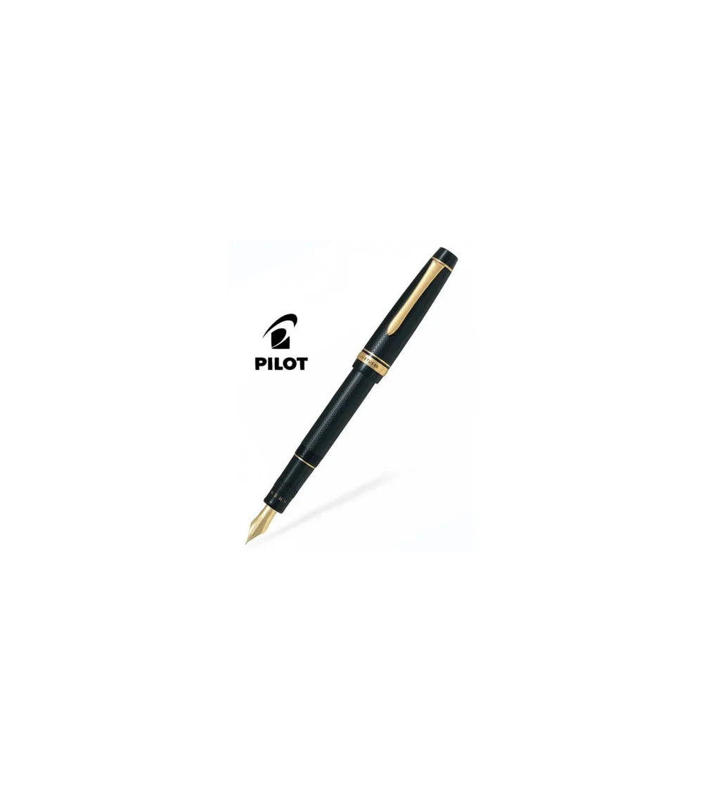 PILOT PLUME JUSTUS 95 noir et doré plume or 14 k moyenne