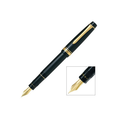 PILOT PLUME JUSTUS 95 noir et doré plume or 14 k moyenne
