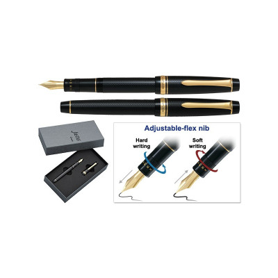 PILOT PLUME JUSTUS 95 noir et doré plume or 14 k moyenne