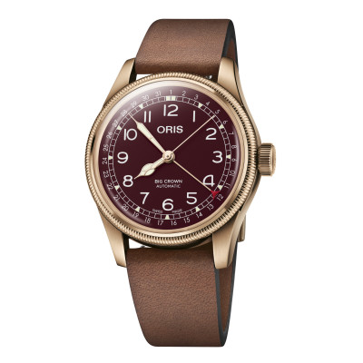 ORIS BIG CROWN POINTER DATE BRONZE CADRAN ROUGE