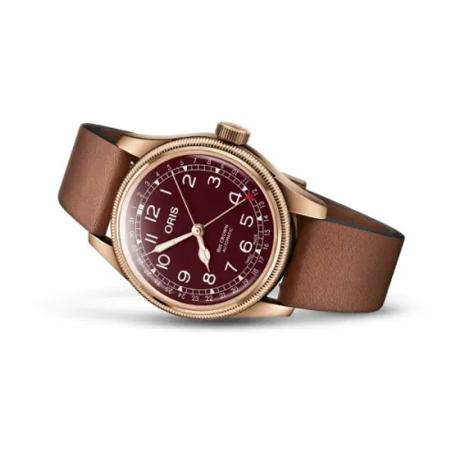 ORIS BIG CROWN POINTER DATE BRONZE CADRAN ROUGE