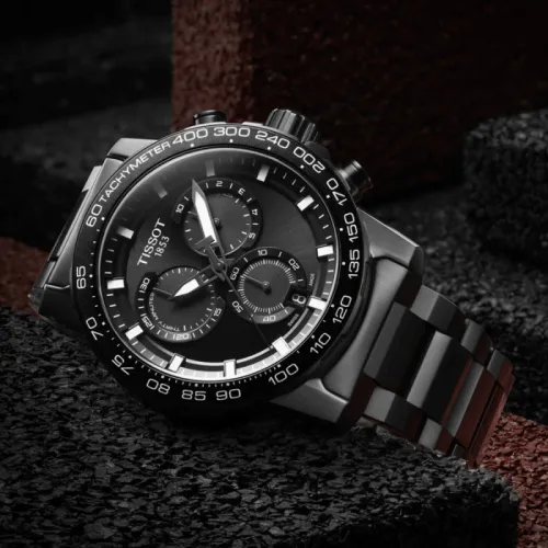 TISSOT SUPERSPORT CHRONO 45,5 MM HOMME PVD NOIR