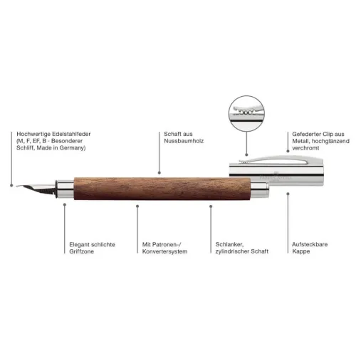 FABER-CASTELL PLUME AMBITION BOIS NOYER