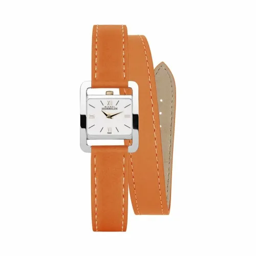 Photo montrant l'intégralité de la montre Montre Herbelin Ve Avenue – Bracelet Double – Acier & Orange