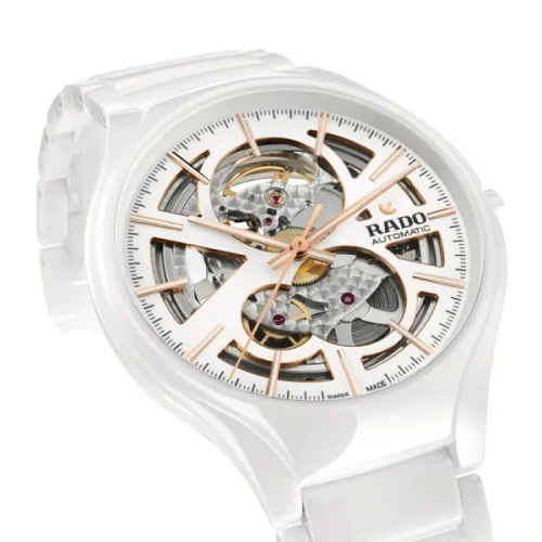 RADO TRUE AUTO CERAMIQUE BLANC OPEN HEART