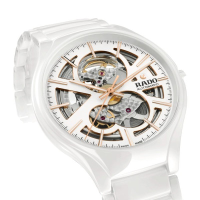 RADO TRUE AUTO CERAMIQUE BLANC OPEN HEART