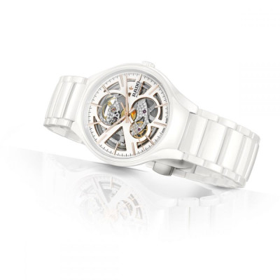 RADO TRUE AUTO CERAMIQUE BLANC OPEN HEART