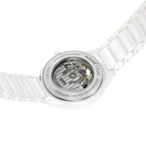 RADO TRUE AUTO CERAMIQUE BLANC OPEN HEART