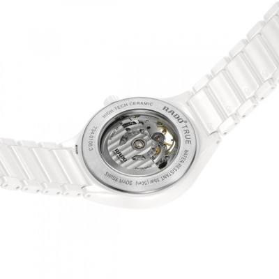 RADO TRUE AUTO CERAMIQUE BLANC OPEN HEART