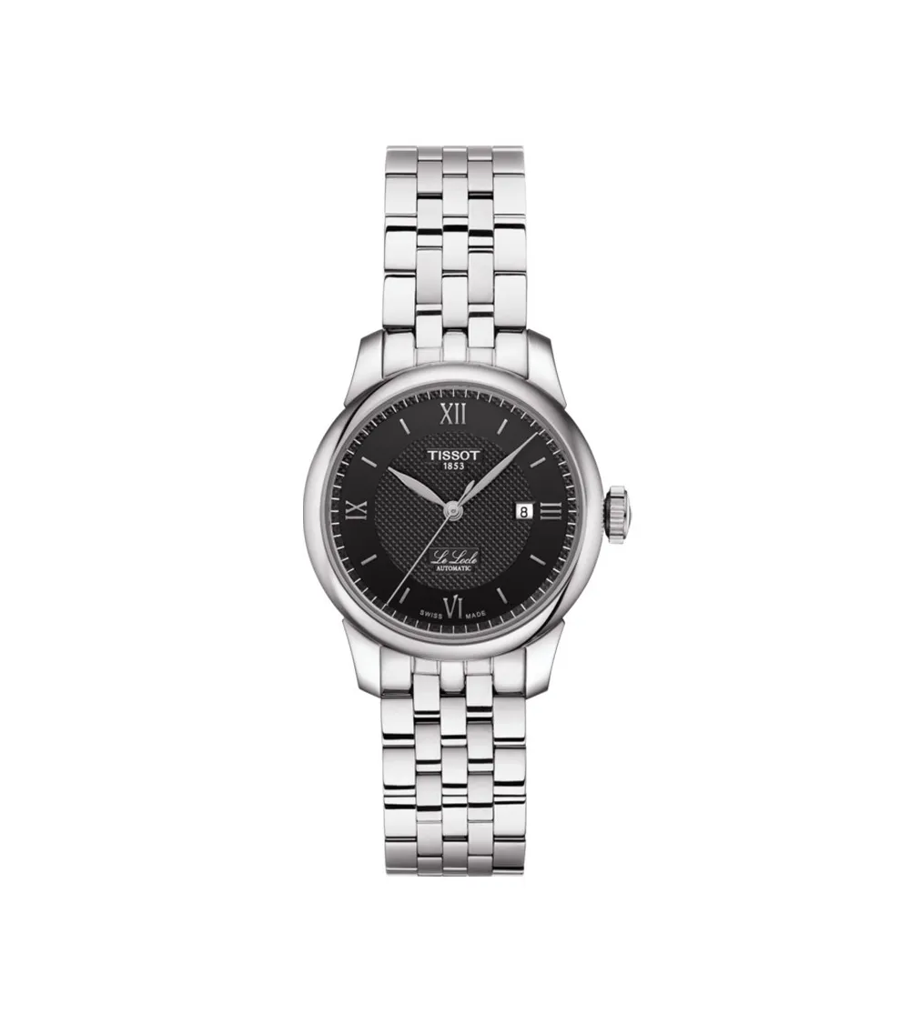 Tissot T-Classic Le Locle Automatic Lady cadran noir bracelet acier 29 mm