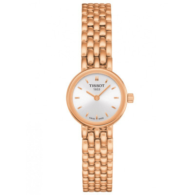 Tissot T-Lady Lovely quartz cadran argent bracelet acier PVD or rose 19,5 mm