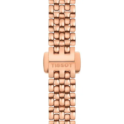 Tissot T-Lady Lovely quartz cadran argent bracelet acier PVD or rose 19,5 mm
