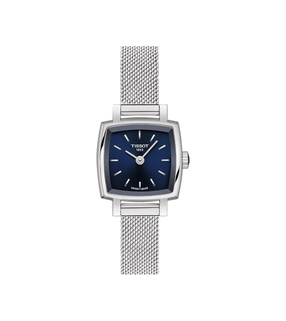 Tissot T-Lady Lovely Square quartz acier cadran bleu