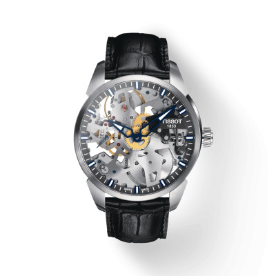 Tissot T-Complication homme mouvement mécanique squelette 