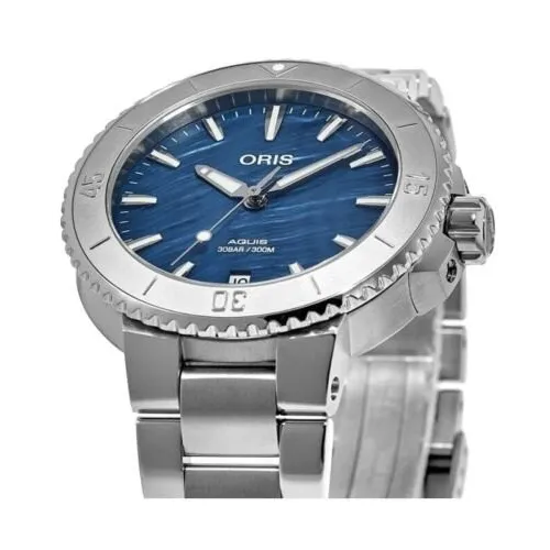 ORIS AQUIS DATE DAME 36.5MM FOND BLEU ÉGÉEN