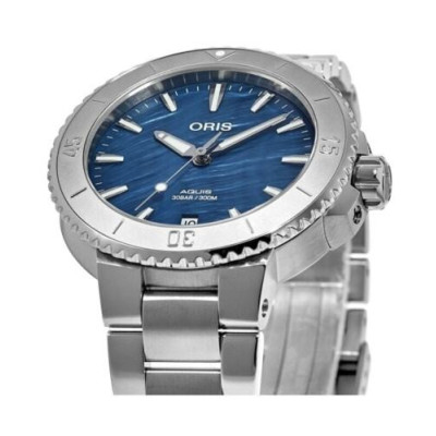 ORIS AQUIS DATE DAME 36.5MM FOND BLEU ÉGÉEN