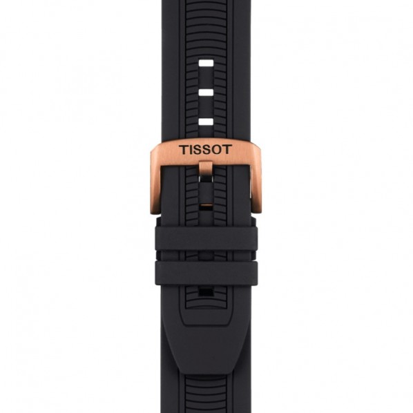 Montre Chronographe TechnoSport - Boîtier Acier Inoxydable Or Rose - Bracelet Cuir Noir - Neuf étiqueté