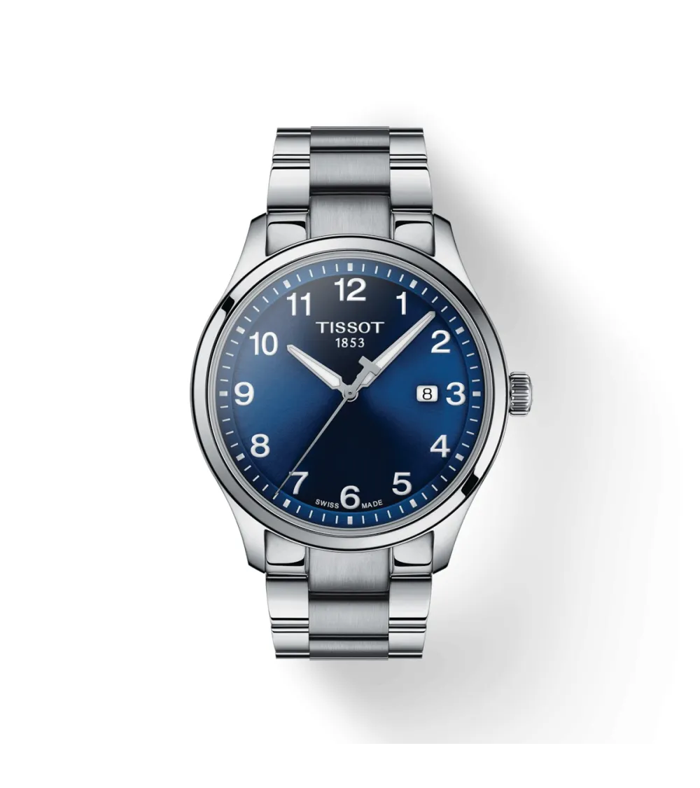 TISSOT T-SPORT GENT XL  quartz cadran bleu bracelet acier 42 mm