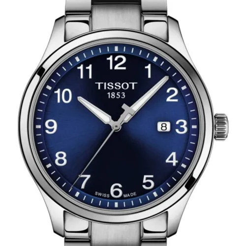 TISSOT T-SPORT GENT XL  quartz cadran bleu bracelet acier 42 mm