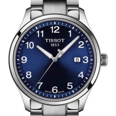 TISSOT T-SPORT GENT XL  quartz cadran bleu bracelet acier 42 mm