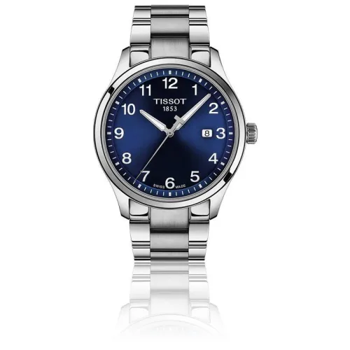 TISSOT T-SPORT GENT XL  quartz cadran bleu bracelet acier 42 mm