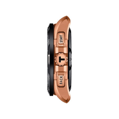 TISSOT T-TOUCH CONNECT SOLAR TITANE pvd or rose bracelet caoutchouc noir 47,5 mm