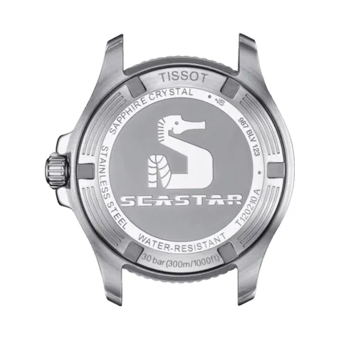 TYISSOT SEASTAR 1000 quartz cadran noir bracelet acier 36 m