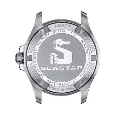 TYISSOT SEASTAR 1000 quartz cadran noir bracelet acier 36 m