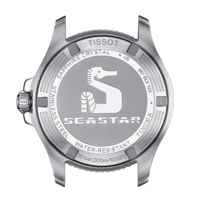 TISSOT SEASTAR 1000 quartz index diamants cadran nacre blanche bracelet caoutchouc blanc 36 mm