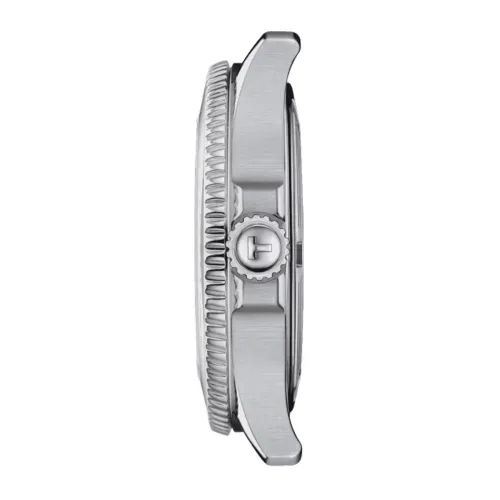 TISSOT SEASTAR 1000 quartz index diamants cadran nacre blanche bracelet caoutchouc blanc 36 mm