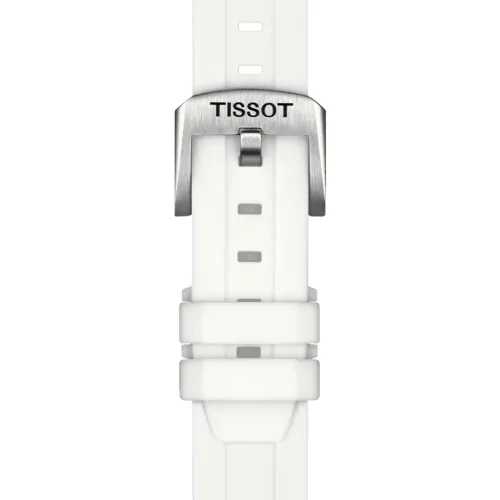 TISSOT SEASTAR 1000 quartz index diamants cadran nacre blanche bracelet caoutchouc blanc 36 mm