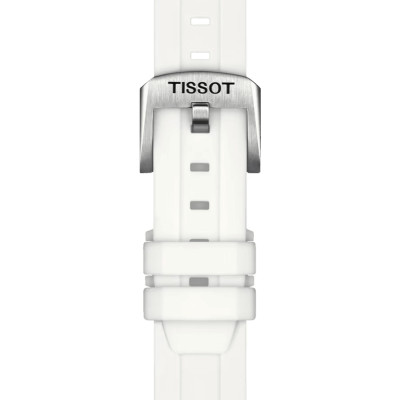TISSOT SEASTAR 1000 quartz index diamants cadran nacre blanche bracelet caoutchouc blanc 36 mm