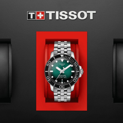 TISSOT T-SPORT SEASTAR 1000 Powermatic 80 cadran vert bracelet acier 43 mm