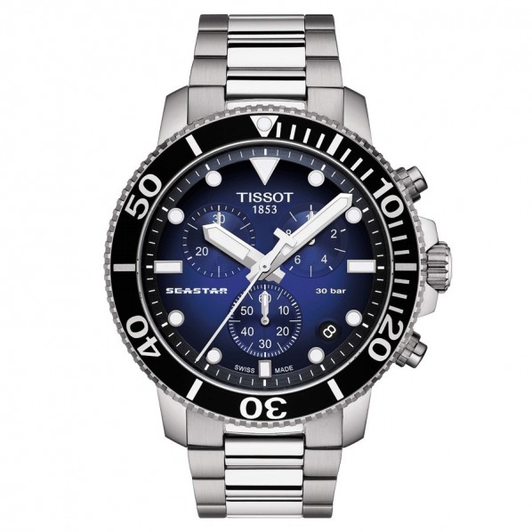 TISSOT SEASTAR 1000 CHRONOGRAPHE quartz cadran bleu bracelet acier 45 mm quartz cadran bleu bracelet acier 45 mm
