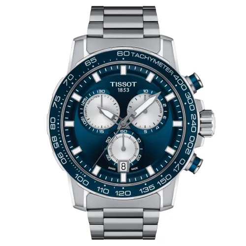 TISSOT SUPERSPORT CHRONO quartz cadran bleu bracelet acier 45,5 mm