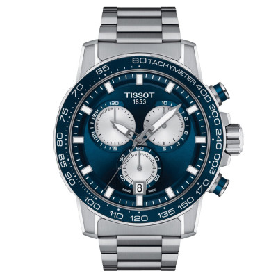 TISSOT SUPERSPORT CHRONO quartz cadran bleu bracelet acier 45,5 mm
