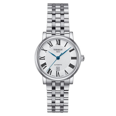 TISSOT T-CLASSIC CARSON LADY AUTOMATIQUE cadran argent bracelet acier 30 mM