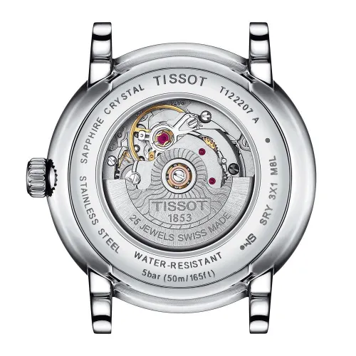 TISSOT T-CLASSIC CARSON LADY AUTOMATIQUE cadran argent bracelet acier 30 mM