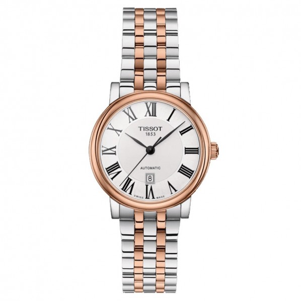 TISSOT CARSON PREMIUM AUTOMATIQUE LADY CADRAN ARGENTÉ BRACELET ACIER  BICOLORE  30 mm