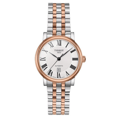TISSOT CARSON PREMIUM AUTOMATIQUE LADY CADRAN ARGENTÉ BRACELET ACIER  BICOLORE  30 mm