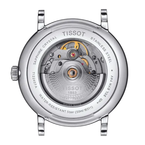 TISSOT T-CLASSIC CARSON PREMIUM POWERMATIC 80 CADRAN ARGENTÉ BRACELET ACIER  40 MM