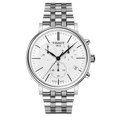 TISSOT T-CLASSIC CARSON PREMIUM CHRONOGRAPHE QUARTZ CADRAN BLC BRACELET ACIER 41 MM