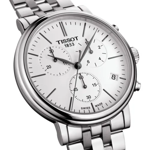 TISSOT T-CLASSIC CARSON PREMIUM CHRONOGRAPHE QUARTZ CADRAN BLC BRACELET ACIER 41 MM