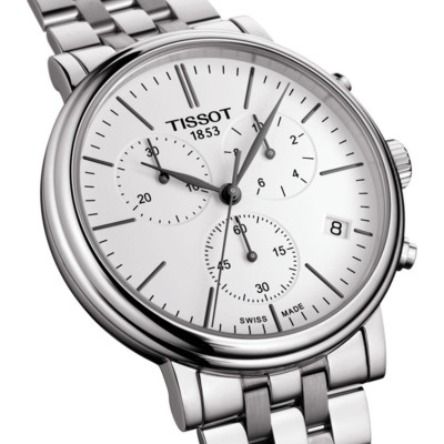 TISSOT T-CLASSIC CARSON PREMIUM CHRONOGRAPHE QUARTZ CADRAN BLC BRACELET ACIER 41 MM