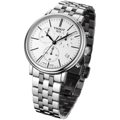 TISSOT T-CLASSIC CARSON PREMIUM CHRONOGRAPHE QUARTZ CADRAN BLC BRACELET ACIER 41 MM