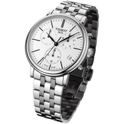 TISSOT T-CLASSIC CARSON PREMIUM CHRONOGRAPHE QUARTZ CADRAN BLC BRACELET ACIER 41 MM