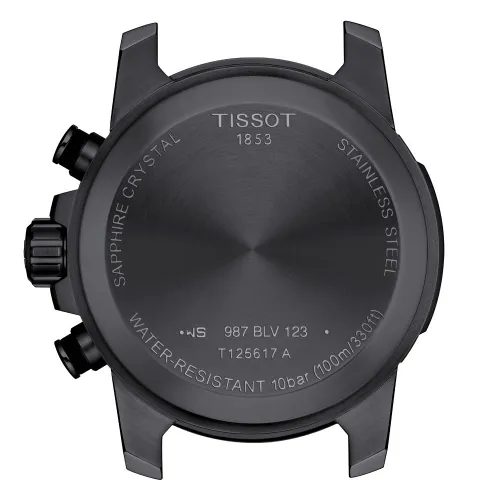 TISSOT T-SPORT SUPERSPORT CHRONOGRAPHE QUARTZ PVD NOIR BRACELET CUIR 45,5 MM
